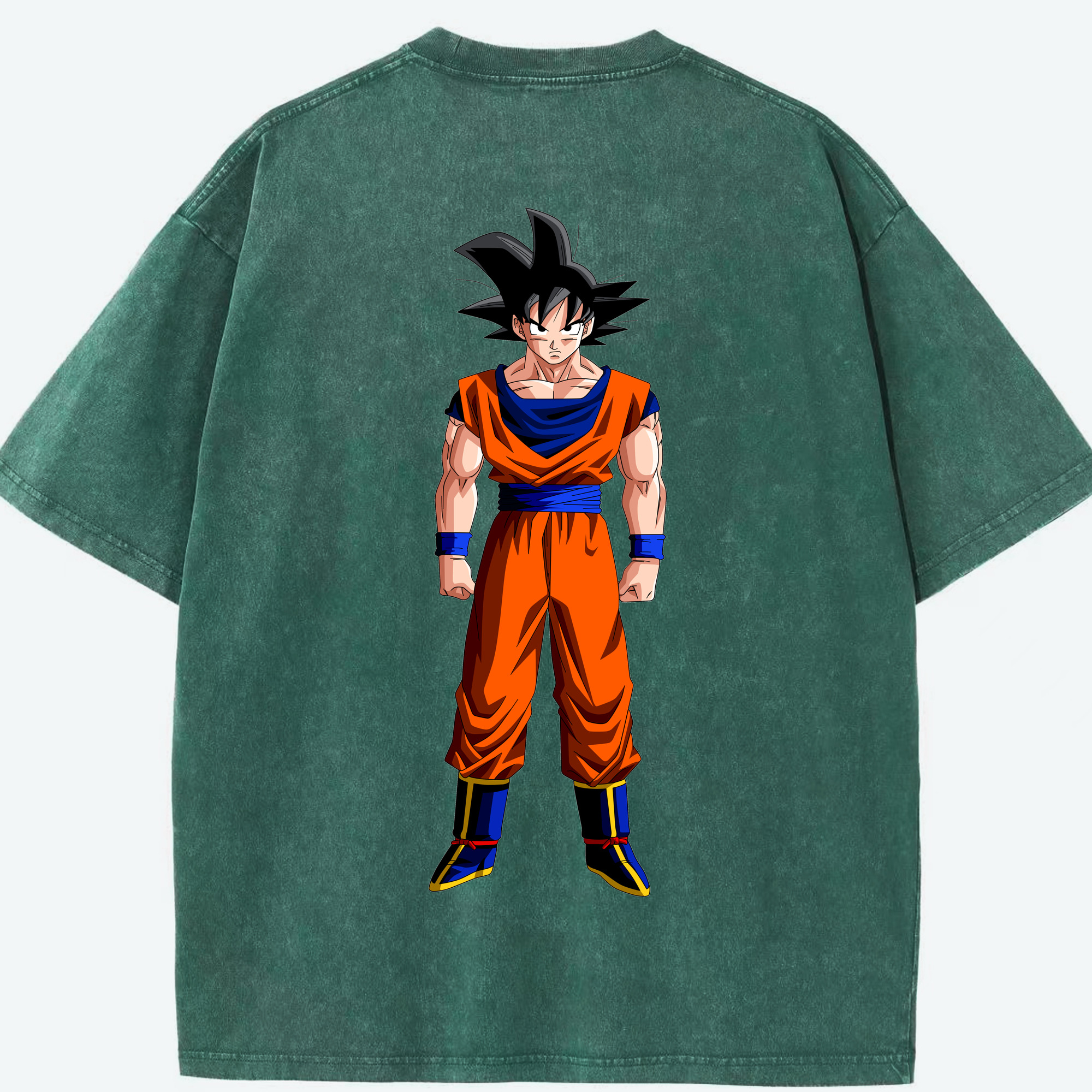 （画像用） ドラゴンボール 孫悟空（そん ごくう）Son Goku カカロット DRAGON BALL Kakarotto 綿100% ヴィンテージ風 半袖Tシャツ（背面プリント）